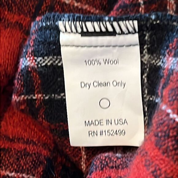 Amour Vert Sasha Plaid 100% Wool Dress Red & Black Size Large Made in the USA - Picture 12 of 13
